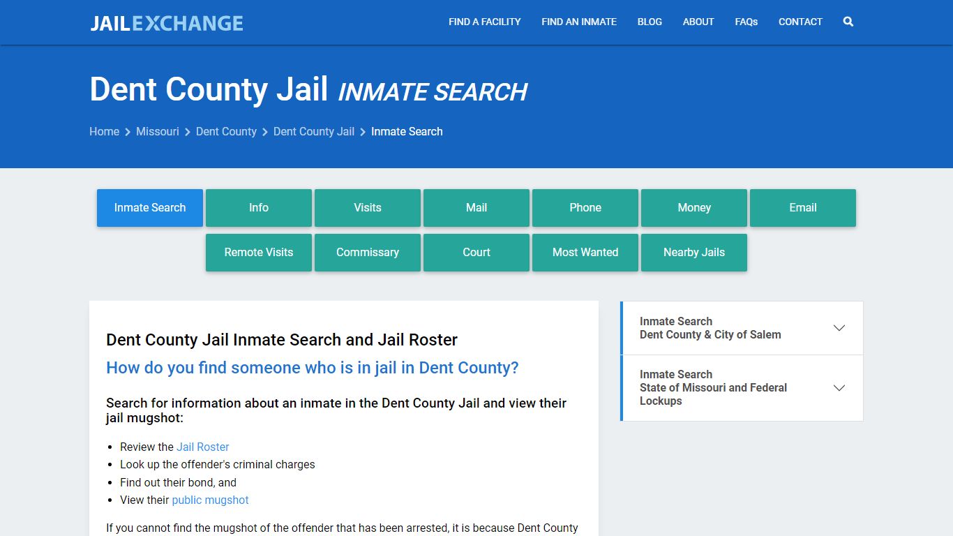 Inmate Search: Roster & Mugshots - Dent County Jail, MO
