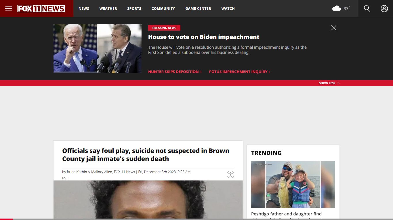 Probe begins on Brown County jail inmate's sudden death